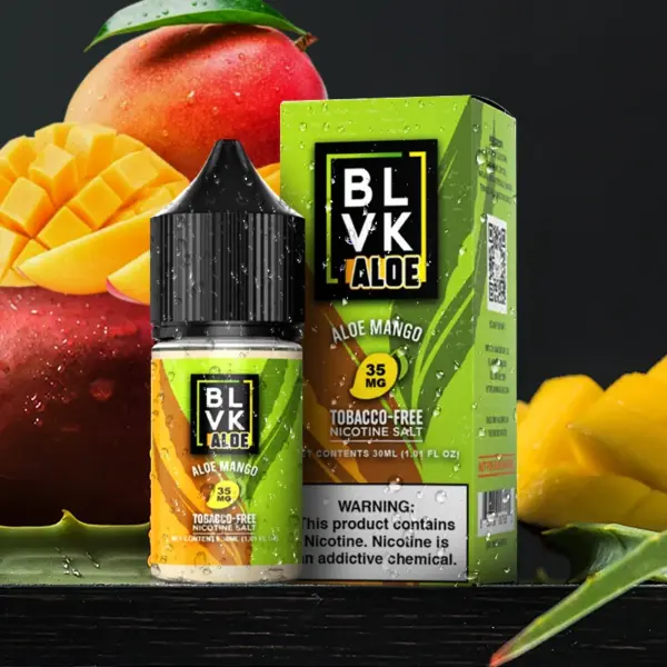 BLVK Salt Aloe Mango 5% — 블랙유니콘 알로에 망고, tropical fruit e-liquid.