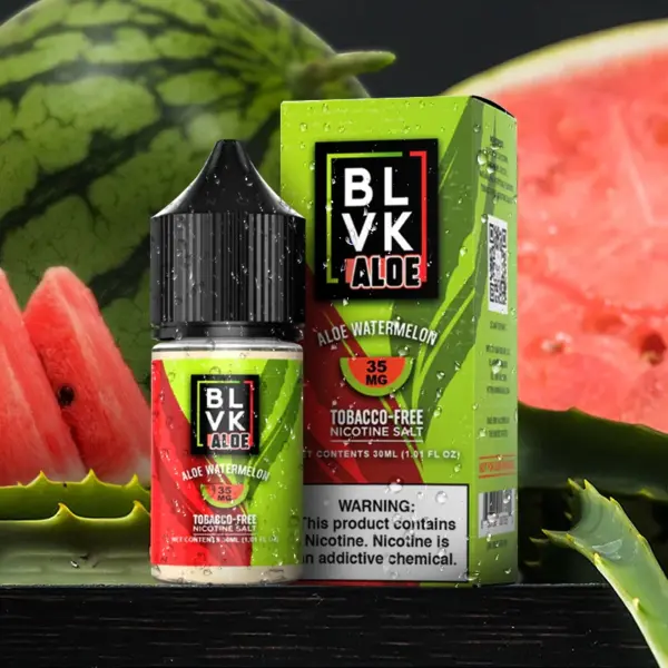 BLVK Salt Aloe Watermelon 5% — 알로에+수박 조합, refreshing SaltNic bottle.