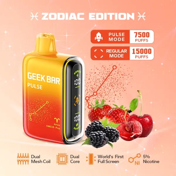 긱바 펄스 OMG 블로우 팝 - JZVapes에서 제공하는 미국 본토 사양 5% 니코틴 일회용 전자담배. 한국 전 지역 당일 배송 서비스.