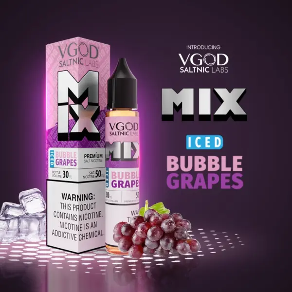 VGOD Mix Iced Bubble Grapes 50mg salt nicotine e-liquid