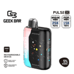 Sweet pink candy and blue raspberry mix with smooth finish — 상큼달콤한 캔디 조합을 느낄 수 있는 Geek Bar Pulse X Pink & Blue 5% 디바이스.