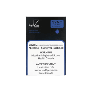 JZ Premium STLTH Pods Blue Razz Ice 1800 Puffs (5, Pack of 3)