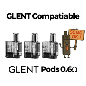 High-output salt nicotine pods for daily carry — 안정적인 밀폐 구조와 강한 타격감을 갖춘 GLENT 0.6ohm 팟 세트.