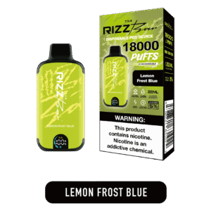 Lemon blue icy vibe 밝은 레몬 산미와 블루라즈 단향이 어우러진 Rizz 이미지. 차갑고 프레시한 슬러시 느낌이 자연스럽게 표현됨. 전체적으로 시원하고 선명한 과일 톤이 살아 있다.