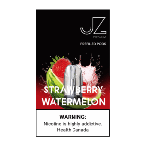 Smooth strawberry watermelon blend 두 과일이 균형 있게 표현된 패키지 이미지. 색감이 밝고 가벼우며 과일 무드가 깔끔하게 유지됨.