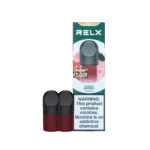 “Cool blackcurrant pod with deep berry aroma — 차분한 포레스트 톤과 베리 컬러가 어우러진 RELX Forest Gem 박스.