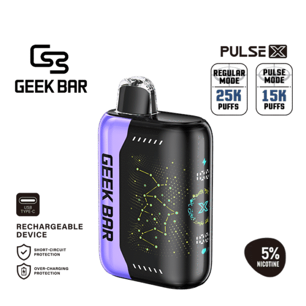 긱바 펄스 X 블랙베리 블로우 팝 5% 솔트 니코틴 일회용 전자담배 / Geek Bar Pulse X Blackberry Blow Pop 5% salt nicotine disposable vape