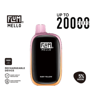 Flum Mello 20K Ruby Yellow 50mg disposable vape 5% salt nicotine