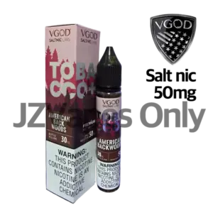 Dry natural tobacco SaltNic with clean finish — 인위적인 단맛 없이 로우한 토바코 결이 살아 있는 VGOD Tobacco Plus American Back Woods 솔트닉 5% 액상.