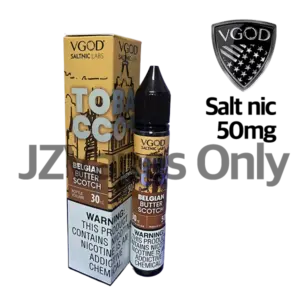 VGOD Tobacco Plus Belgian Butter Scotch flavor profile — 디저트 스위트와 토바코 중심 구조가 또렷한 솔트닉 액상.