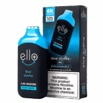 Icy blue slushie candy flavor with frozen finish — 차가운 블루 슬러시 단맛과 강한 쿨링을 느낄 수 있는 BLVK Ello Plus Blue Slushie 5% 디바이스.
