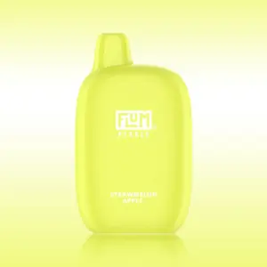 Rounded fruit draw with crisp apple exit — 부드러운 과일 흐름과 사과의 정돈된 마무리가 교차하는 Flum Pebble StrawMelon Apple 5%.Vape