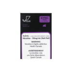 Sweet icy grape flavor with crisp cool finish — 보라·화이트 포도톤과 아이스 포인트가 조화된 JZ Premium STLTH Pods Grape Ice 패키지 이미지.