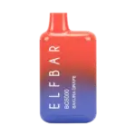 Sweet sakura-grape fusion with fragrant finish — 은은한 꽃향과 포도 단맛이 강조된 Elf Bar BC5000 Sakura Grape 패키지.