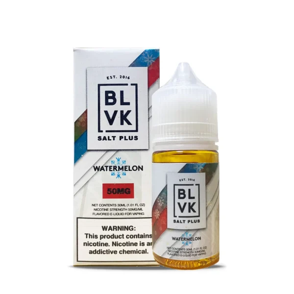 BLVK Salt Watermelon Ice 5% — 블랙유니콘 수박 아이스 솔트닉, icy watermelon e-liquid.