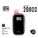 Elegant berry candy sweetness with a soft cream finish — 우아한 베리 캔디 단맛과 부드러운 크림 마무리가 조화를 이루는 FLUM Mello 20k Milano Adore 5% 디스포저블 베이프.