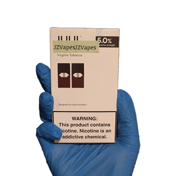 JUUL Pods Virginia Tobacco 5% — 줄 버지니아 토바코 팟 5%, smooth classic tobacco flavor, authentic 4-pack.