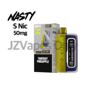Nasty Bar X 20000 Fantasy Pineapple Disposable Vape (5%) — 달콤하고 톡 쏘는 파인애플 소다 flavor, 시원한 menthol cooling과 tropical vibe이 조화된 high nicotine 베이프. 20,000 puff long-lasting device, popular in Korea for its fizzy and refreshing taste.