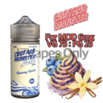 Custard Monster Blueberry Vanilla 100ml 6mg – creamy vanilla custard blended with sweet blueberry flavor for mod vaping.